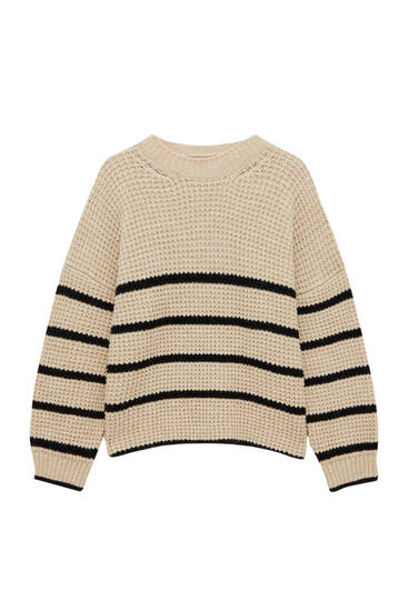 Chunky knit striped sweater