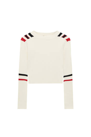 Cropped racing sweater
