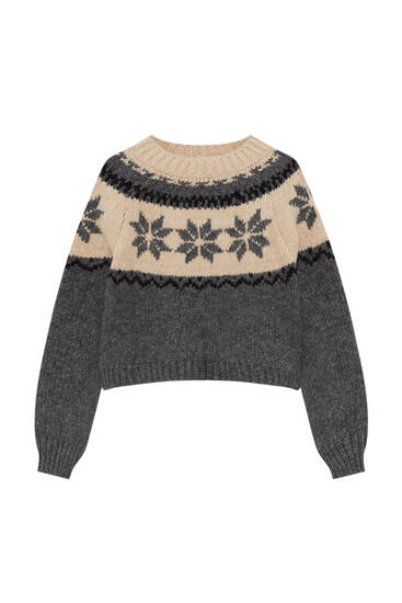 Knit jacquard sweater