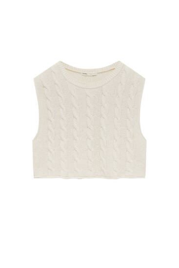 Rustic knit vest - pull\u0026bear