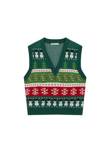 Christmas knit vest - pull\u0026bear