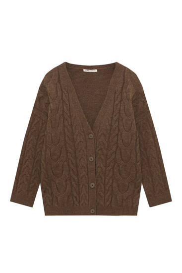 Pull&Bear Strickjacke Rabatt 70 % Braun S DAMEN Pullovers & Sweatshirts Casual 