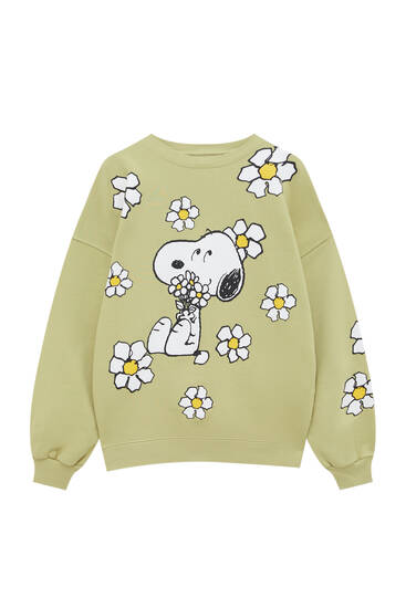 Sweatshirt mit Snoopy-Motiv und Margeriten
