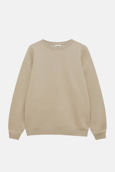 Pull and Bear Damen Kleidung Pullover & Strickjacken Pullover Sweatshirts Basic-Sweatshirt In Verschiedenen Farben Mit Rundausschnitt 
