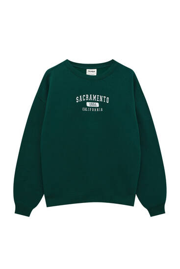 Green varsity Sacramento sweatshirt