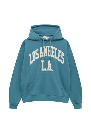 Turquoise Los Angeles varsity hoodie