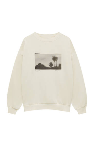 Palm tree photo print sweatshirt