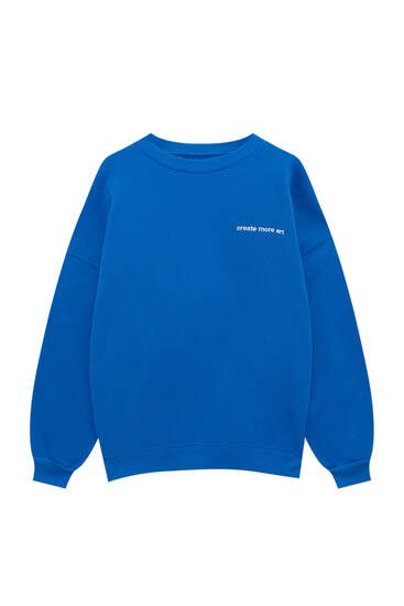 Embroidered blue sweatshirt