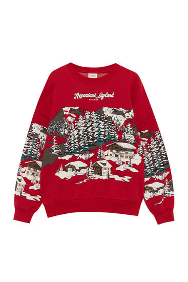 Rabatt 94 % DAMEN Pullovers & Sweatshirts Hoodie Pull&Bear sweatshirt Rot S 