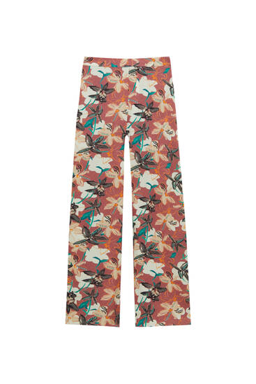 Pantaloni culotte a fiori