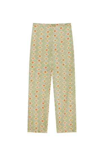 Loose-fitting printed culottes