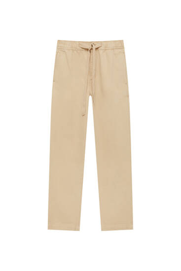 Paperbag trousers with drawstring