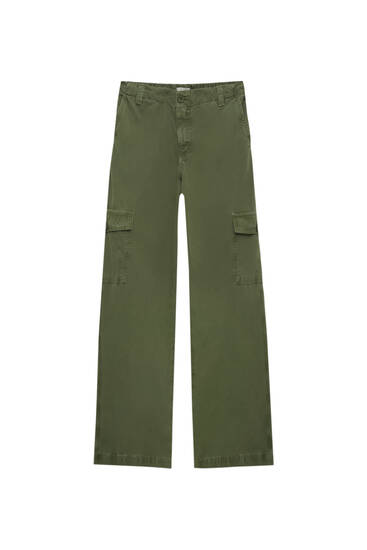 Twill fabric cargo trousers