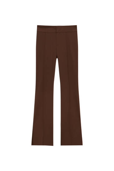 Vented straight-leg trousers