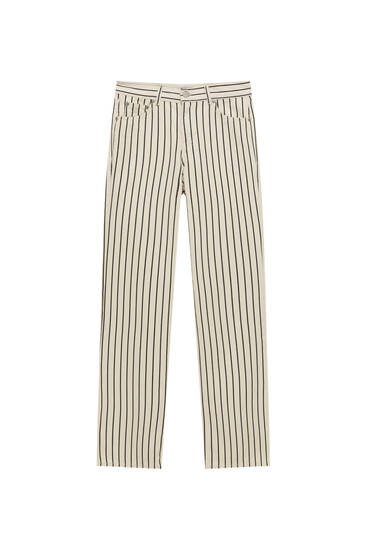 Loose fit striped baggy jeans