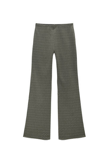 Žakárové kalhoty s geometrickým vzorem