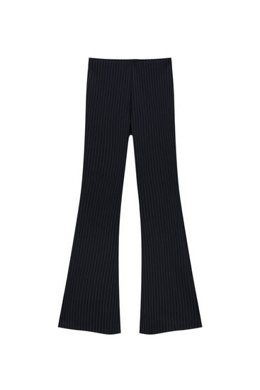 Flared pinstripe trousers