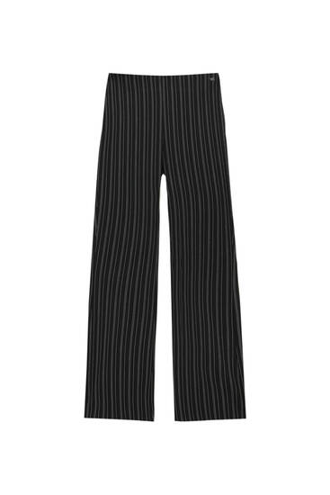 Pinstripe flare trousers