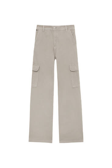 DAMEN Jeans Cargo jeans Basisch Pull&Bear Cargo jeans Grau 40 Rabatt 63 % 