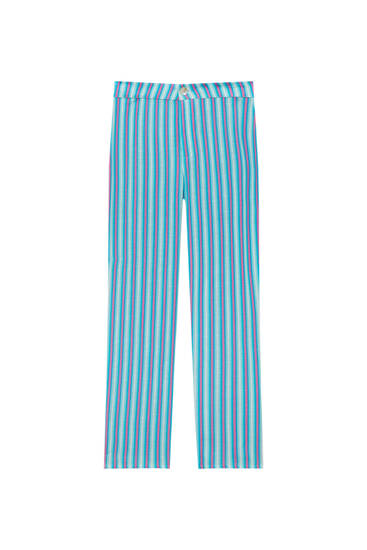 Straight-fit rustic striped trousers