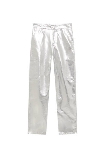 Silver carpenter trousers
