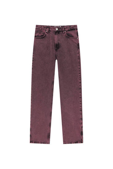 Straight burgundy jeans