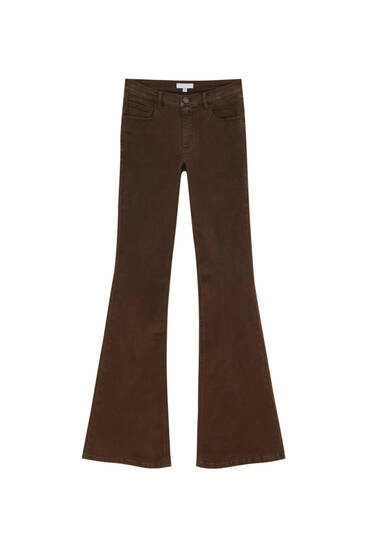 Brown flared trousers