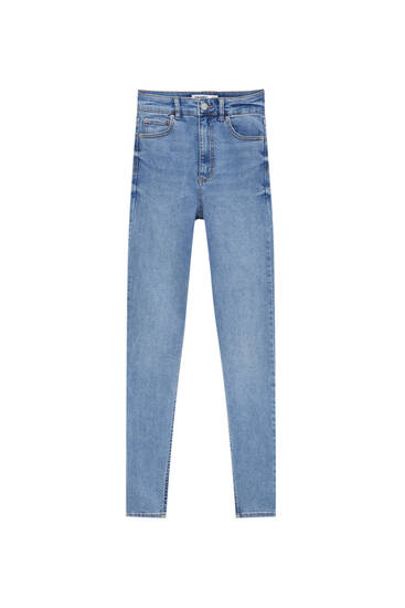 Skinny jeans met superhoge taille