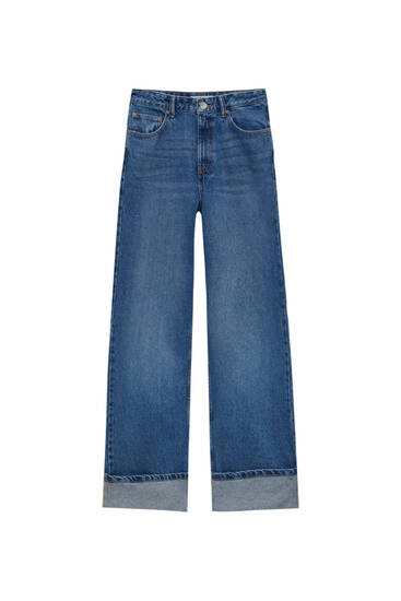 Straight-leg high waist jeans