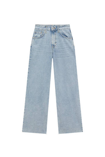 Basic-Jeans aus Baumwolle im Culotte-Stil