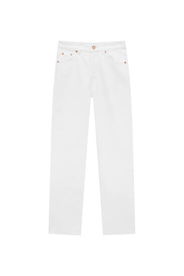 Cropped jeans in recht model met hoge taille