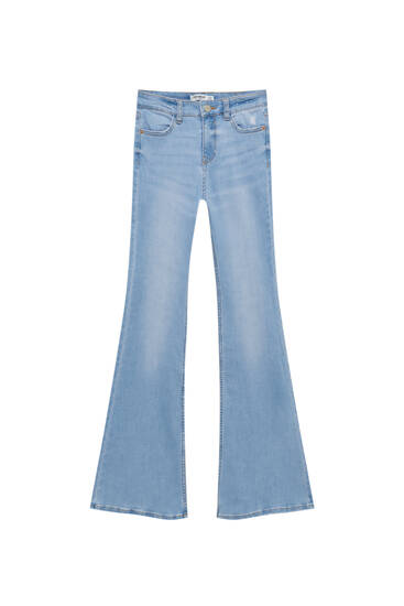 Rabatt 40 % DAMEN Jeans Flared jeans Elastisch Pull&Bear Flared jeans Blau 32 