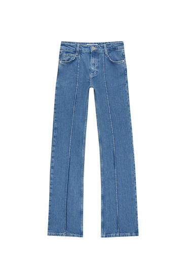Flared high-waist jeans