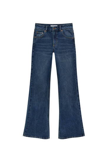 Low-rise boot-cut jeans