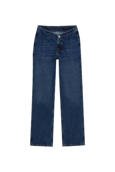 Jeans cintura pico pinzas