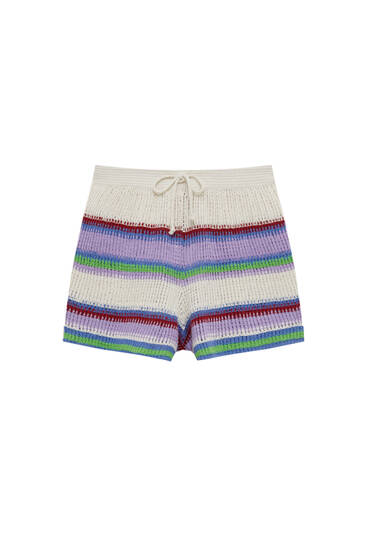 Short crochet rayures horizontales