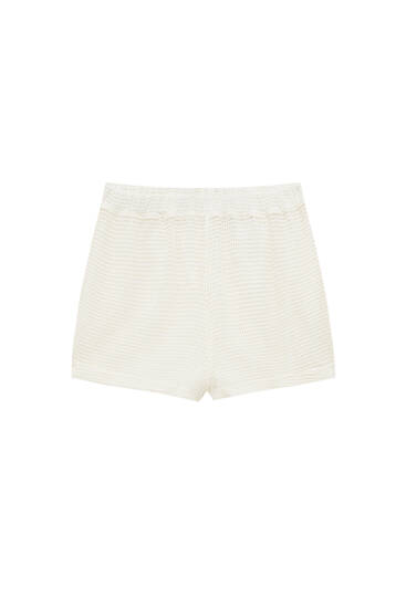 Rustic mesh fabric shorts