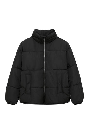 Basic high-collared puffer jacket