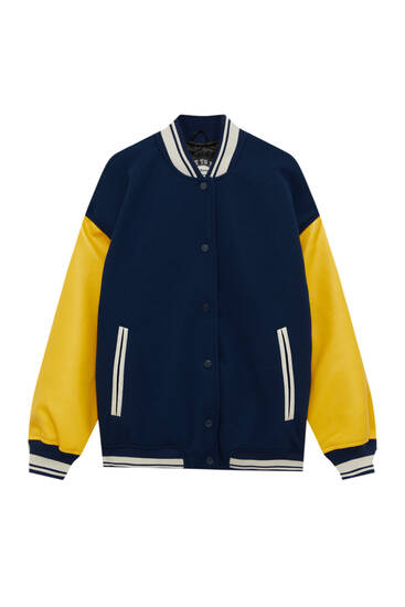 ‘Bomber’ stila jaka ar kontrastējošām piedurknēm