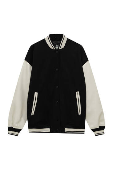 Bomber jacket with contrast sleeves