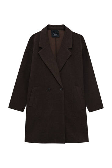 Double-breasted wool cloth coat
