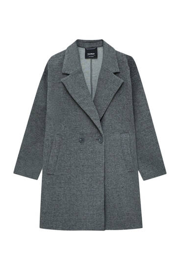 Double-breasted wool cloth coat