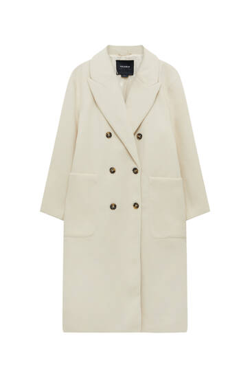 Extra long synthetic wool coat