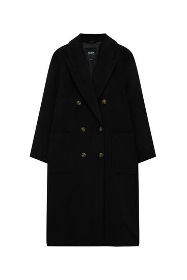 Extra long synthetic wool coat