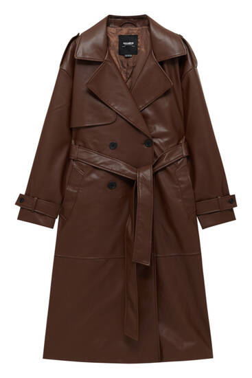 Mode Manteaux Manteaux en fausse fourrure Pull & Bear Manteau en fausse fourrure brun style d\u00e9contract\u00e9 