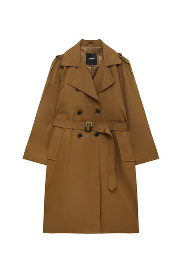 pull and bear trenchcoat beige