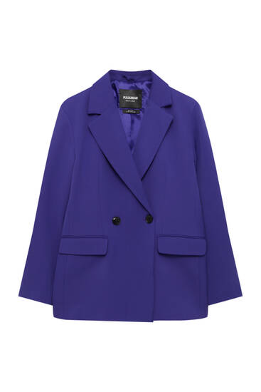 Double-breasted blazer with flap pockets