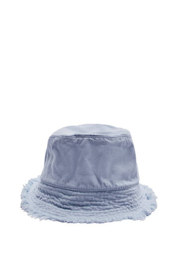 Bucket-Hat mit ausgefranstem Saum