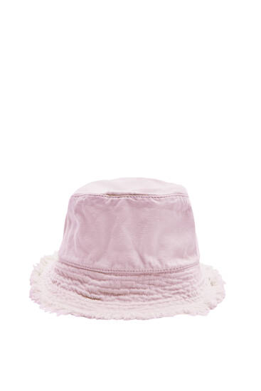 Bucket-Hat mit ausgefranstem Saum