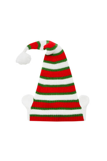 Căciulă de Crăciun elf tricotată